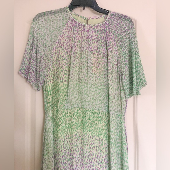 L.K. Bennett Elowen Lilac and Green Animal Print Midi Dress - Picture 10 of 16